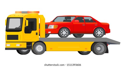 Car Carrier Truck Vector Mockup Side Stock Vector (Royalty Free) 2122183979