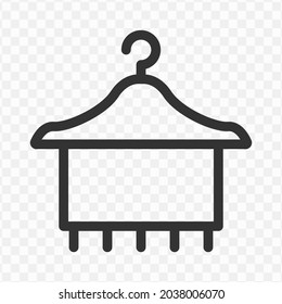 Vector Illustration Of Towel On Hanger Icon In Dark Color And Transparent Background(png).