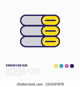 Vector illustration of towels icon colored line. Beautiful vacation element also can be used as textile icon element.