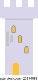 Vector illustration of a tower of a castle. Fairy tale tower.
