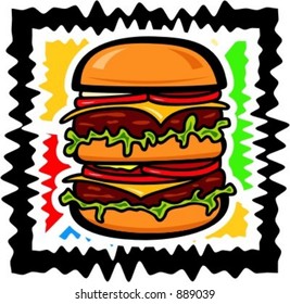 Vector illustration of a tower hamburger.