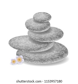 Vector illustration. Tower of stones for the spa. Isolated on white background.