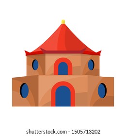 Vector illustration of tower and vietnam icon. Graphic of tower and city stock symbol for web.