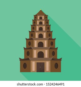 Vector illustration of tower and vietnam sign. Web element of tower and city stock vector illustration.