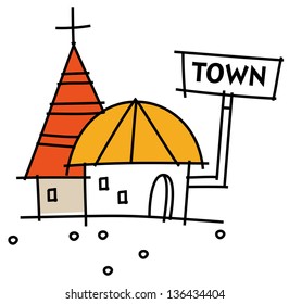 Vector illustration of a town