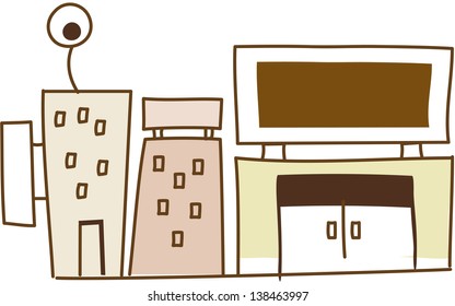 Vector illustration of a town