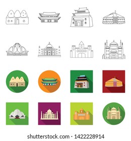 Vector illustration of town  and chinatown symbol. Set of town  and asian  stock vector illustration.
