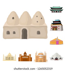 Vector illustration of  and town  sign. Set of  and house vector icon for stock.