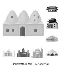Vector illustration of  and town  sign. Set of  and house vector icon for stock.