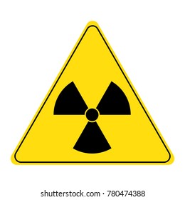 Vector illustration toxic sign, symbol. Warning radioactive zone in triangle icon isolated on white background. Radioactivity. Dangerous radiation area symbol.