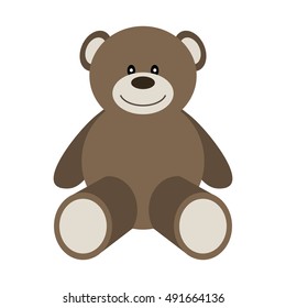 Vector illustration of a toy bear on a white background