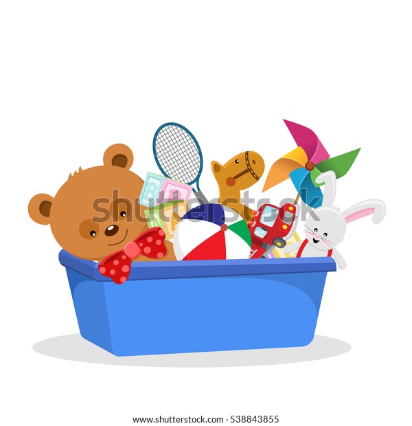 Vector\
Illustration Of A Toy Box With Various\
Toys