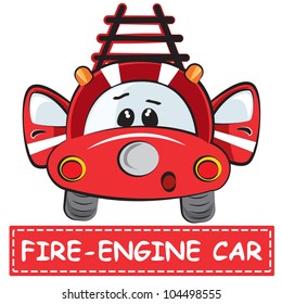 Vector illustration of a toy car for kids - Fire-engine Car
