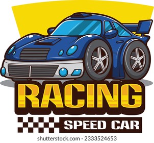 vector illustration of toy cars mascot logo