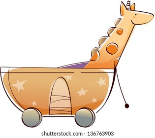 Vector illustration of a toy cart