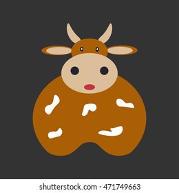 Vector illustration of a toy cow