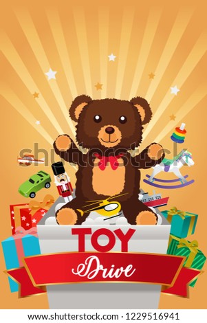 A vector illustration of Toy Drive Brochure