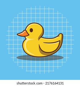 Vector illustration of toy duck in cartoon style