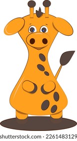 Vektorgrafik einer Spielzeuggiraffe, lustig, Marionette