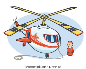 vector illustration of a toy helicopter