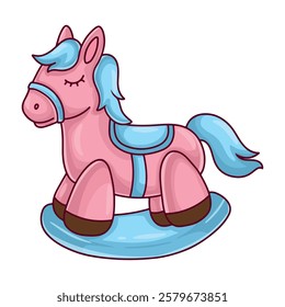 Vector illustration of toy horse. Collection of toy horse vector icon for stock.