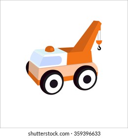 Vector illustration of toy Lifting crane  isolated on white