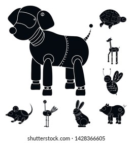 Vector illustration of toy and toy logo. Collection of toy and mechanism stock symbol for web.