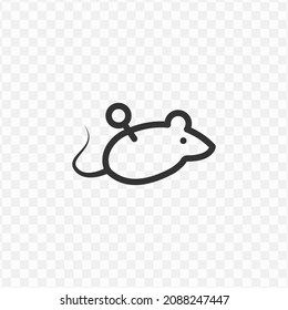 Ilustración vectorial del icono del ratón de juguete en color oscuro y fondo transparente (png).