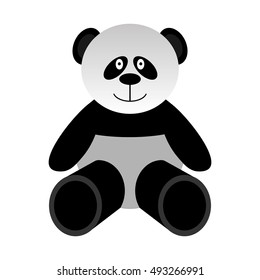 Vector illustration of a toy panda bear on a white background