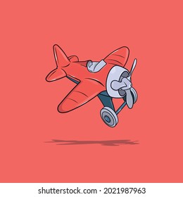 Vector illustration of toy plane
