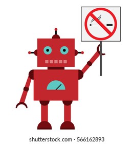 Vector illustration of a toy Robot with no smoke symbol