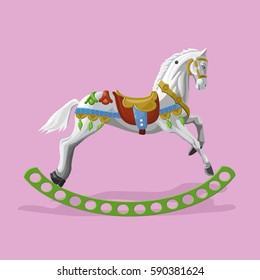 Vector illustration of toy rocking horse