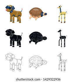 Vector illustration of toy and science icon. Set of toy and toy stock symbol for web.