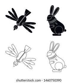 Vector illustration of toy and science logo. Collection of toy and toy vector icon for stock.