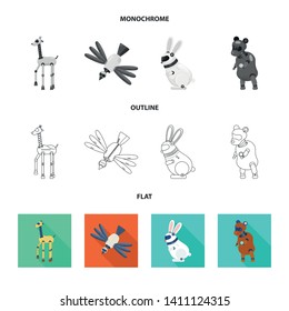 Vector illustration of toy and science sign. Set of toy and toy stock symbol for web.