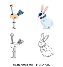 Vector illustration of toy and science sign. Collection of toy and toy stock symbol for web.