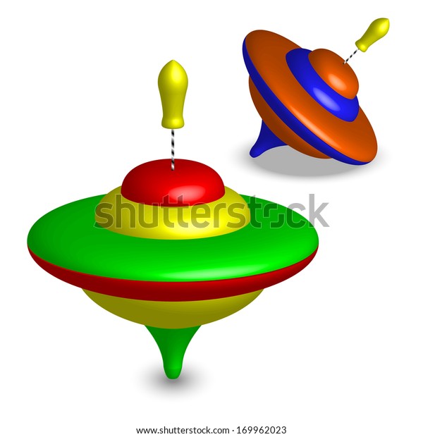 Vector Illustration Toy Spinning Tops Stock Vector (Royalty Free) 169962023