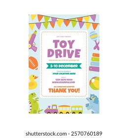 Vector illustration of toy store flyer poster template design