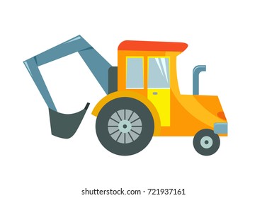 Vector illustration of a toy tractor on a white background.