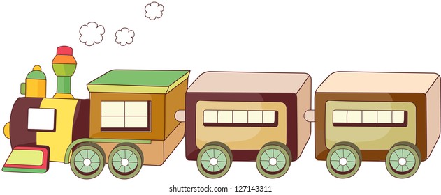 Ilustración vectorial de un tren de juguete