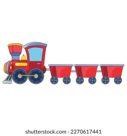 Vector Illustration of Toy Train