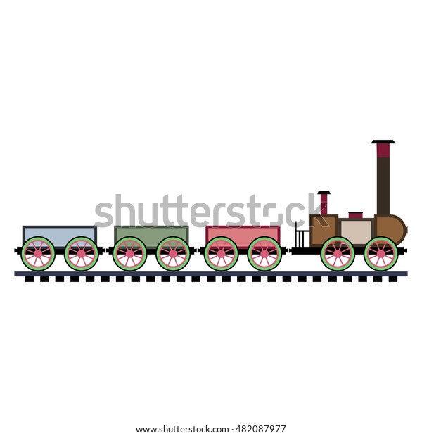 Vector Illustration Toy Train Stock Vector Royalty Free 482087977