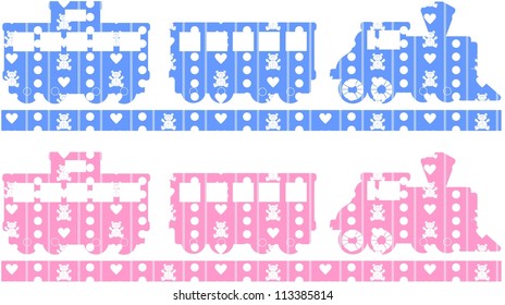 Vector illustration of a toy train with a pattern suitable for children's designs