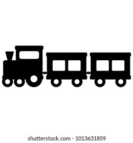 Vector illustration of a toy train silhouette