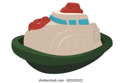 Vector Illustration Of A Toy Tugboat.