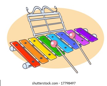 vector illustration of a toy xylophone