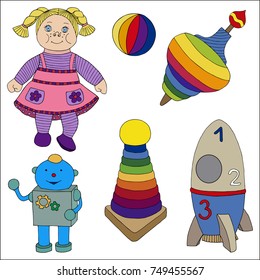 Vector illustration of toys