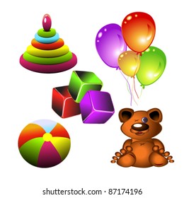 vector illustration of  toys