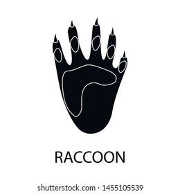 Vector illustration of track and raccoon logo. Collection of track and wild stock symbol for web.