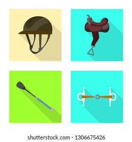 Vector illustration of track and racing  icon. Set of track and riding stock vector illustration.